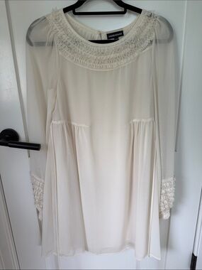 Warehouse cream Ruffled Dress